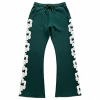 Pantalon de survêtement large pour homme, personnalisé, avec imprimé géométrique et lettres, taille mi-haute avec cordon de serrage, décontracté, 100 % polyester