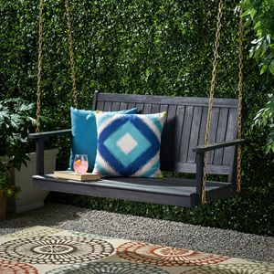 Dondolo da Esterno Moderno in Legno di Acacia, Design Contemporaneo per Portico e Giardino - Product Image 1