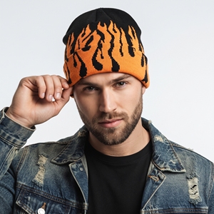 Nuevo Gorro de Punto Jacquard con Estampado de Leopardo Naranja y Negro, Unisex, de Alta Calidad, Estilo Urbano, para Invierno - Product Image 6