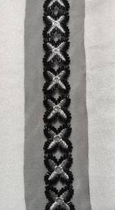 Black Beads Work Burkha Lace Embroidered Decorative Trim for Abaya Hijab Dress Garments <b>Sewing</b> and Fashion Accessories - Product Image 2