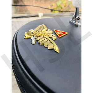 Estuche para Fez Masónico Bordado Personalizado, Meca, Siria, N.° [Número] 27 Brooklyn NY Shriner Bolsa de cuero con estuche - Product Image 5