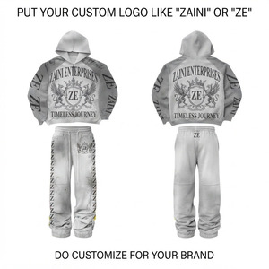 Men <b>Acid</b> <b>Wash</b> <b>Tracksuit</b> Cotton Fleece 380 GSM <b>Grey</b> Hoodie Jogger Set Raglan Panel Design Custom Screen Print Logo Apparel DailyM - Product Image 1