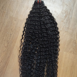 Bouncy <b>Curly</b> Virgin Indian Human Hair Drawstring Machine Double Weft 30 Inches Thick Natural Texture <b>Extensions</b> - Product Image 6