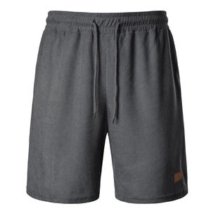 Shorts d'été élégants pour hommes de couleur gris uni, coupe régulière, design personnalisé, shorts pour hommes avec services OEM ODM - Product Image 2