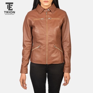 Quilted Silver Women Leather Jacket Warm Padded Slim Fit Coa, Real Leather Fall Winter Fashion Trend 2026 women Leather Jacket - Product Image 5