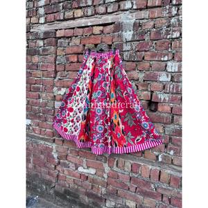 Jupes 100% coton, jupe longue d'été faite à la main, jupe à motifs floraux Kali, jupe décontractée pour femmes, robe jupe à nouer, jupe de soirée - Product Image 2