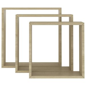 Ensemble d'étagères murales en MDF Sonoma Oak, 3 pièces (grande, moyenne, petite) - Étagères murales polyvalentes et élégantes - Product Image 4