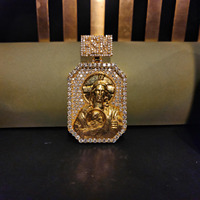 Pendentif Hip Hop Avira Jewels en argent sterling massif 925 plaqué or rose 4 carats Moissanite sans nickel sans plomb IDGL/GRA