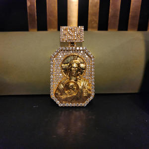 Colgante Hip Hop de Plata de Ley 925 Sólida, Chapado en Oro Rosa con Diamante Moissanita, Joyería de Lujo - Product Image 3