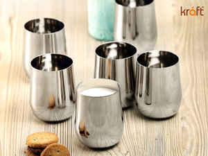 Premium Stainless Steel Glass Heavy Duty Metal Drinking Tumbler <b>Small</b> <b>Cup</b> for Water, Juice, and <b>Tea</b> Durable Kitchen Drinkware - Product Image 5