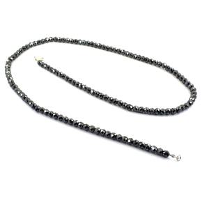 Cuentas de Moissanita Negra de 4 mm, Hechas a Mano, Corte AAA, para Mangalsutra, Regalo para Pareja, Collar Unisex - Product Image 2