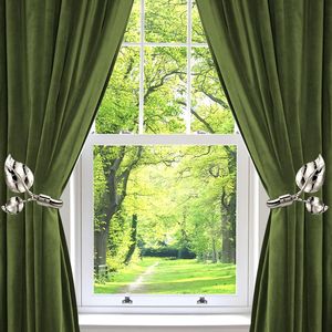 Handmade Metal Leaf Shaped Curtain Holdbacks 2pcs Wall Curtain <b>Tieback</b> <b>Hook</b> Pull Backs Durable Drapes Window Accessories - Product Image 4