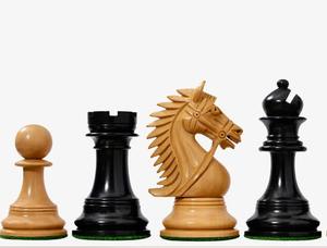 Pions d'échecs de la série Premium CB Bridle, triplement lestés, roi de 4,2 pouces en ébène et buis, au meilleur prix - Product Image 6