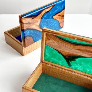 Wood Epoxy Resin Handmade Coaster <b>Set</b> <b>Square</b> Round Drink Cup Trivet Saucer Cup Holder 1-Piece Home Decor - Product Image 2