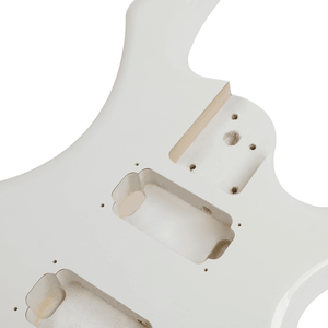 DIY Electric Guitar Kits 6-String Flame Shaped HSH Mahogany Body Maple Neck Accessories-White - Product Image 4