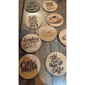 Sous-verres en MDF gravés au laser, sculptés avec précision, protection durable de la table, décoration intérieure avec des motifs personnalisés pour une utilisation promotionnelle - Product Image 4