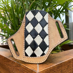 ซองมีดหนังแท้พร้อมใบมีดลายตารางหมากรุกแบบทนทานใช้ได้ทั้งชายและหญิง - Product Image 4