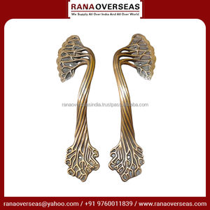 Par de manijas de puerta de latón de alta calidad de estilo clásico con acabado antiguo para todas las puertas de los hoteles de la Oficina de la casa - Product Image 3