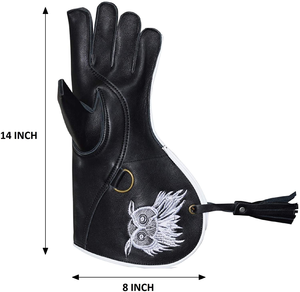 Guantes de cetrería de cuero de vaca de diseño personalizado al por mayor, doble capa, protección suave para el brazo, para uso en áreas silvestres - Product Image 4