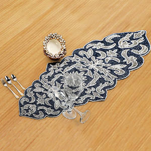 ผ้าปูโต๊ะผ้าคอตตอนปักลายลูกปัดเสื่อตกแต่งบ้านสไตล์หรูหรา - Product Image 1