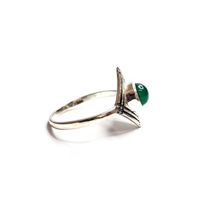 925 Sterling <b>Silver</b> Green Onyx <b>Ring</b> Vintage Geometric Shape Boho Gemstone <b>Statement</b> <b>Ring</b> Men & Women - Product Image 2