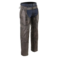 Samroz Sports Chaps en cuir pour hommes - Noir Marron avec poche fendue et fermeture à bouton-pression, doublure thermique, pour motards, design personnalisable, haute qualité
