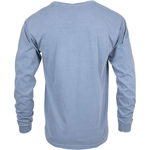 T-shirt unisexe à manches longues en coton OEM personnalisé, anti-boulochage, motif uni, tissu 200g – Conception épaules tombantes personnalisée - Product Image 6
