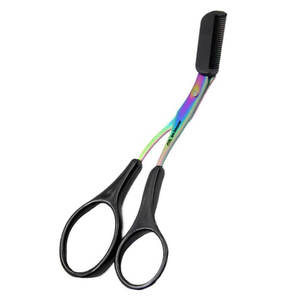 Peine antideslizante ceja recortadora tijeras para Mujeres Hombres negro ceja recortadora tijera inoxidable ceja tijeras - Product Image 6