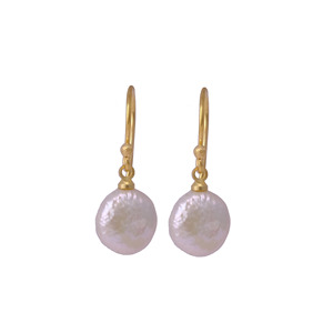 El Joyero Women's Freshwater Pearl Hoop <b>Earrings</b> <b>Handmade</b> 18K Gold Plated Brass Trendy Gift Trendy Pearl Hoop <b>Earrings</b> for Women - Product Image 1