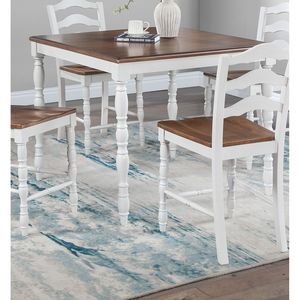 Set da Pranzo Classico a 5 Pezzi con Tavolo Bianco e 4 Sedie dall'Aspetto Legno Naturale per Sala da Pranzo - Product Image 4