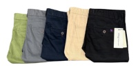 Pantalon de survêtement homme personnalisé OEM ODM, coupe droite classique décontractée en coton doux et léger, avec plis avant et braguette boutonnée pour l'hiver