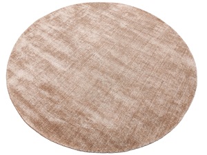 Alfombra Redonda de Bambú y Seda Tejida a Mano – Beige Champán, Decoración Minimalista - Product Image 2