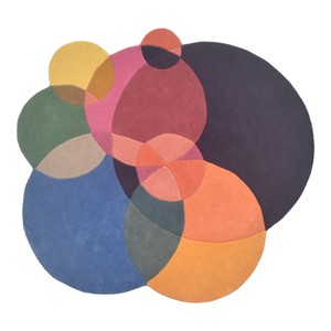 Tapis moderne en laine tufté à la main, motif géométrique bulles aux tons terreux, tapis sculpté 3D doux - Product Image 5