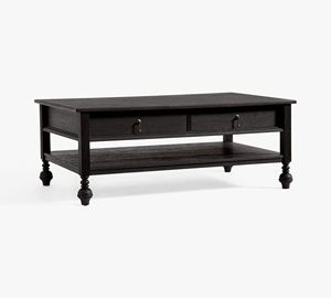 Mesa de centro Delpon hecha de madera de caoba de alta calidad con color negro para uso en la sala de estar. - Product Image 4