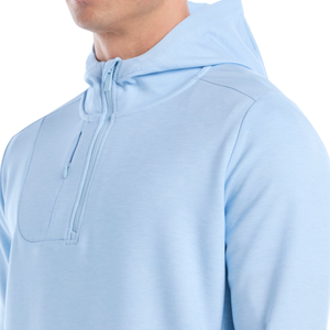 Sweat-shirt décontracté pour homme, bleu clair, à col zippé, manches longues, tricoté, respirant, couleur unie, polyester, vêtements de golf - Product Image 4
