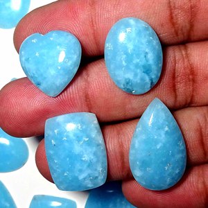 Natural Blue Hemimorphite Quartz Cabochons 100% Natural Color Customizable Sizes Unenhanced Bulk Wholesale Gemstone for Pendant - Product Image 1