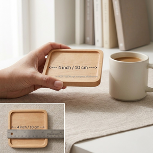 Wooden Coasters Square And <b>Round</b> <b>Mats</b> Non Slip Modern Design For Table Decoration - Product Image 3