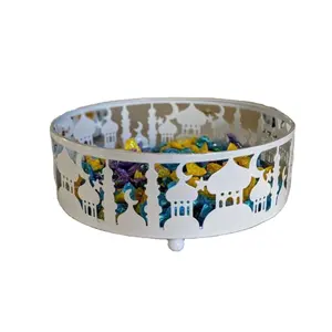 Bonbons blancs ronds biscuits plateaux de service Ramadan décoration de la maison plateau à prix attractif par les fournisseurs exportateurs Tahura - Product Image 1