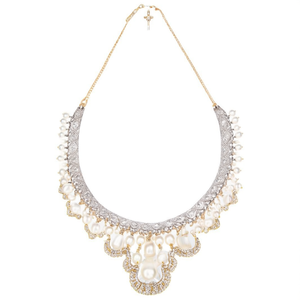 JeweleMarket 10575676WH Ensemble de collier en diamant américain de style royal, bijoux fins de luxe, imitation perle, alliage de cuivre pour mariée - Product Image 2