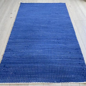Alfombra de Lana Azul Hecha a Mano, Gruesa, de Pelo Corto, Ecológica, Antideslizante, Apta para Mascotas, con Diseño Moderno Abstracto, para Oración y Decoración del Hogar - Product Image 6