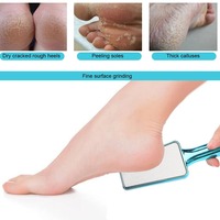 Râpe à pieds en verre pour éliminer les peaux mortes et les callosités, lime exfoliante pour pédicure (Bleu)