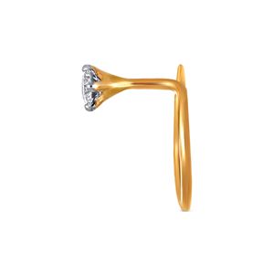 GLEAMORA ENTERPRISE - Piercing de Nariz con Diamante Cultivado en Laboratorio, Corte Brillante en Forma de Flor, Chapado en Oro Amarillo de 14K, Modelo de Lujo para Mujer - Product Image 3