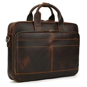 Maletín de Cuero para Negocios, Multifuncional, con Bolsillos, Logotipo Personalizado, Lujoso, Duradero, Vintage, de Cuero Genuino, para Portátil, para Hombre, LLB-0303 - Product Image 1