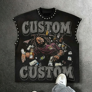 Men Brown Streetwear Tank Top Custom Graphic Print Sleeveless <b>Studded</b> Casual Summer Fashion Muscle <b>Shirt</b> - Product Image 6