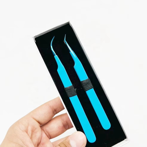 Professional Mini 90 Degree Anti-Magnetic Tweezer Smooth Tip Texture Heart-<b>Engraved</b> 10MM Stainless Steel Beauty <b>Tool</b> Lash - Product Image 6