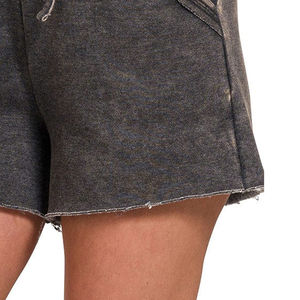 Shorts en jean délavé pour femme, légers, décontractés, style vintage, avec boutons, pour l'été - Product Image 6