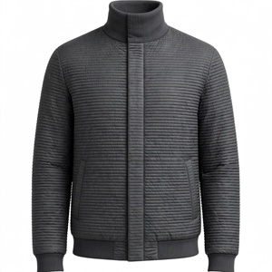 Veste matelassée pour homme AMKOOR, col roulé, fermeture éclair, coupe-vent, hiver, décontractée, rembourrée en polyester, poches, coupe régulière - Product Image 1