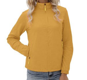 Chaqueta Softshell para Mujer, 100% Poliéster, Cuello Alto, Cierre de Cremallera, Resistente al Viento, Color Sólido, Corte Regular, Ropa de Otoño para Exteriores, ¡Oferta! - Product Image 3
