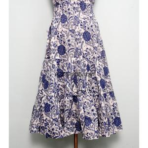 Robe longue coréenne chic d'hiver de luxe à col licou et épaules dénudées, coupe trapèze, 100 % coton, imprimé floral, décontractée, haute qualité - Product Image 2