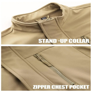Private <b>Label</b> Hiking Clothing Breathable Outdoor Performance Workwear Coat Cheap Price Waterproof Khaki Softshell Jacket Seller - Product Image 4